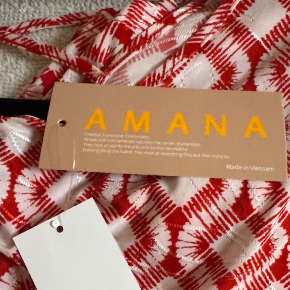 Amana Red and White Patterned Tank Top - Picture 6 of 6